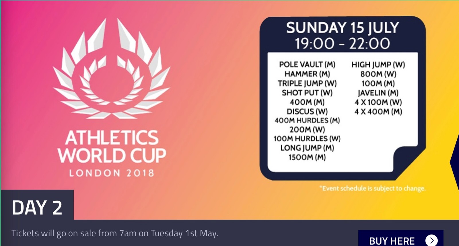 田径世界杯--ATHLETICS WORLD CUP LONDON 2018