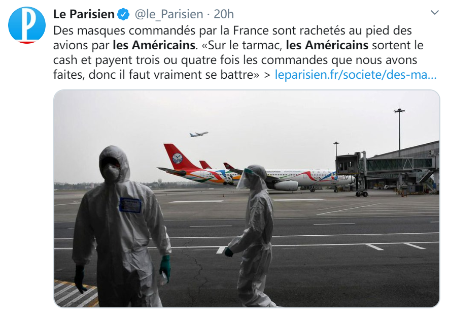 法国订购中国口罩，被美国在机场高价截胡？养老院死亡病例频发，年轻人自建平台送去温暖！